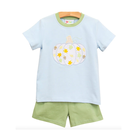 Boy Applique Pumpkin Short Set